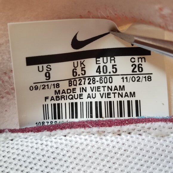 Women's Size 9 Nike React Element 55 Pale Pink Shoes - Picture 9 of 10